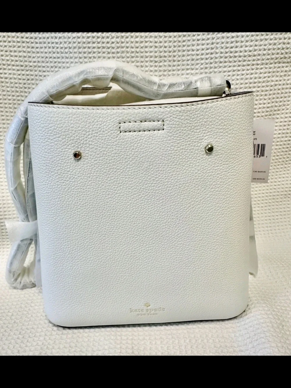 kate spade New York Cream Pebbled Leather Marti Bucket Crossbody Bag